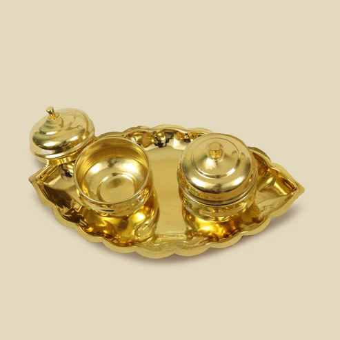 Oval Brass Haldi Thali